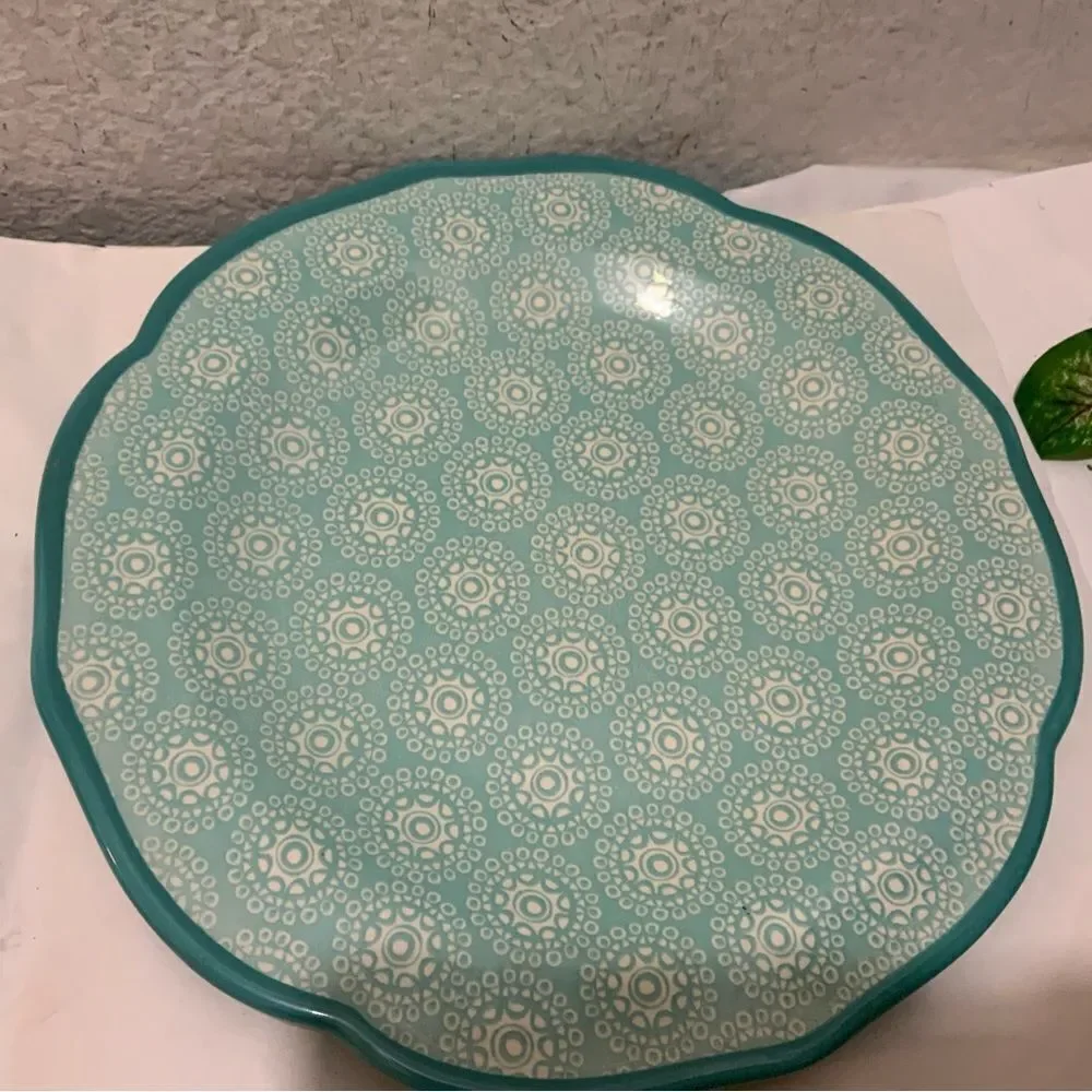 Pioneer Woman Teal Hyacinth dinner plate 10 3/4” G15